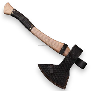 Hacha de Estilo Vikingo de Acero de Damasco Forjado a Medida con Mango de Madera y Funda de Cuero, Hacha de Carpintería OEM Personalizada - Product Image 4