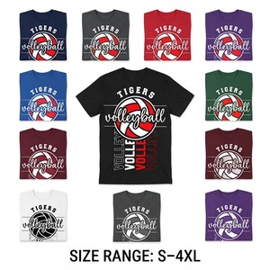 T-shirts en coton personnalisés pour le volley-ball, impression DTF, DTG, sérigraphie, t-shirts d'ambiance pour les fans de volley-ball, vêtements en gros - Product Image 5