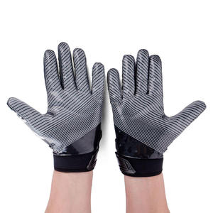 Outdoor Sports Gloves Black Embossed Pattern Water Resistant Classic Style Football Receiver Gloves - Product Image 1