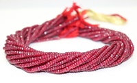 Perles Rondelles Facettées en Rubis de Qualité Supérieure 4mm, Fil de 14 Pouces Certifié pour la Fabrication de Bijoux, Boutique Indienne
