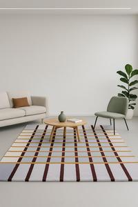 Hand Tufted Wool Rug Geometric Pattern with square shaped Modern Decorative <b>Carpet</b> for Living Room Bedroom Dining Room - Product Image 3