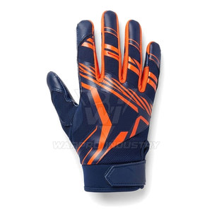 Gants de football américain athlétiques personnalisés, imprimés, en cuir respirant, légers, antidérapants, avec paume à haute adhérence et doigts flexibles - Product Image 2