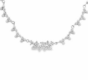 Collares de cadena de bolas con cuentas de diamante, redondos, de lujo, cultivados en laboratorio, únicos para bodas, de 15 pulgadas, para superposición, de oro macizo de 14k y 18k, del fabricante - Product Image 3