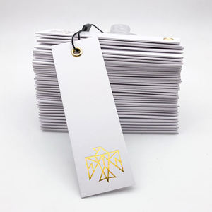 OEM 2026 Printing Factory Custom Printing Swing <b>Tag</b> Gold Foil logo Brand hang <b>Tag</b> with Grommet and String for Clothing - Product Image 2