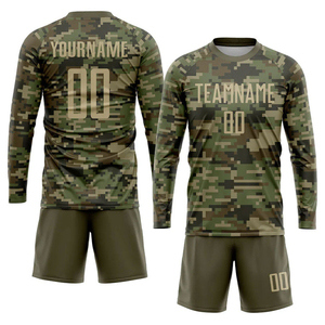 Uniforme de Fútbol Personalizado con Estampado de Camuflaje Vegas Gold-Olive por Transferencia Térmica, Jersey de Alta Calidad y Transpirable - Product Image 5