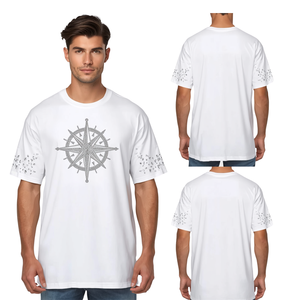 Camiseta Extra Grande con Diseño de Estrella y Pedrería, Precio al por Mayor, para Hombre, Ropa Casual de Moda Premium - Product Image 1