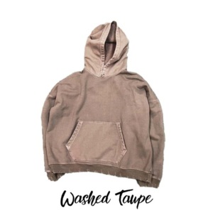 Sweat à capuche homme personnalisé en molleton de coton épais, bleu délavé à l'acide, style vintage, coupe oversize et ample, effet délavé soleil - Product Image 3