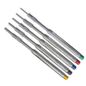 Juego de Osteótomos Dentales de 5 Piezas, Acero Inoxidable, Cóncavos, Instrumentos Quirúrgicos Manuales, Empuñadura Moleteada, Múltiples Colores, Clase I - Product Image 5