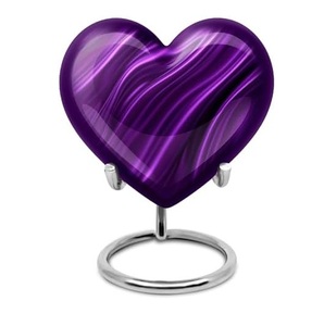 Exclusive Aluminum Heart Memorial <b>Keepsake</b> Urn Funeral <b>Ash</b> Container Crafted With Refined Artistic Surface Texture - Product Image 1