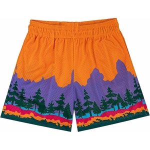 Shorts de sport pour homme en mesh vert camouflage, imprimé par sublimation, séchage rapide, pour la gym, la course à pied et les loisirs. - Product Image 1