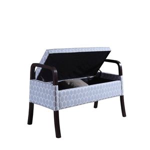 Sedile portaoggetti in legno alto 23.25 \ "con stampa cerchio azzurro cielo per mobili camera da letto - Product Image 2