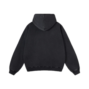 Men's Oversized Hooded Sweatshirt Solid Black Cotton Fleece Casual Winter Wear <b>Waterproof</b> Pockets Boxy Fit - Product Image 4