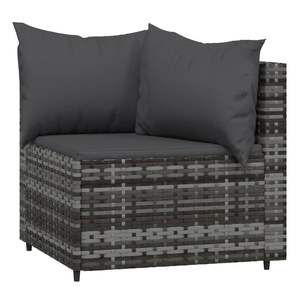 3-Piece Gray Poly <b>Rattan</b> Patio Lounge Set with <b>Cushions</b> Garden Sets - Product Image 4