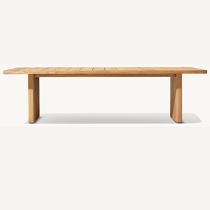 Mesa rectangular hecha de madera de teca ecológica con un estilo moderno, adecuada para villas o jardines, duradera. - Product Image 1