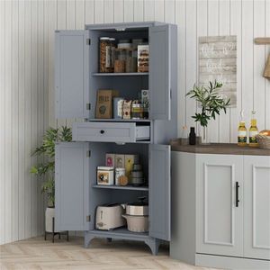 Mobile da Cucina in Legno Massello Stile Moderno, Armadio Multifunzionale con Pannelli in Compensato e Melamina, Arredamento per Soggiorno - Product Image 1