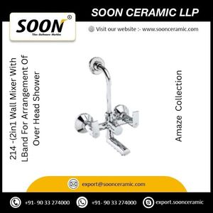 214 2in 1 wall Mixer With L Bend for Arrangement Of Overhead Shower Tap Single Handle Ceramic Valve Core Watermark - Product Image 2