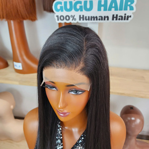 Pelucas largas 100% cabello humano virgen vietnamita natural liso, doble densidad, longitud larga, frontal transparente/HD, Vietnam - Product Image 1