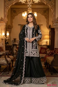 Salwar Kameez Tradicional de Seda con Bordado Chinon y Lentejuelas para Bodas, Diwali y Ocasiones Indias y Pakistaníes - Product Image 4