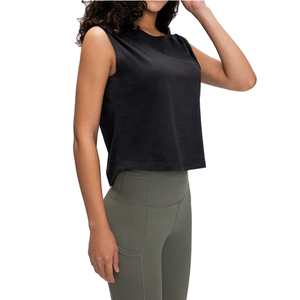 Women's Breathable Spandex Plus Size Quick Dry Slit Back Cool Sleeveless Vest Casual Regular Fit Yoga <b>Crop</b> Tank <b>Top</b> - Product Image 4