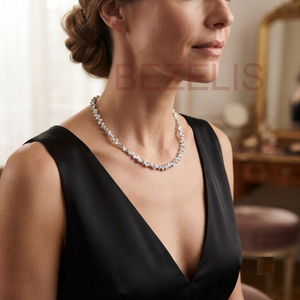 Collar Riviera de Diamantes Cultivados en Laboratorio de Lujo, Diamantes en Forma de Pera, Claridad VVS VS, Joyería Elegante de Oro, Diamantes Cultivados en Laboratorio al por Mayor - Product Image 5