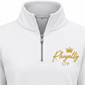 Sudadera blanca con media cremallera para mujer Sigma Gamma Rho, con letras griegas personalizadas, estilo universitario, informal, para hermandades. - Product Image 5