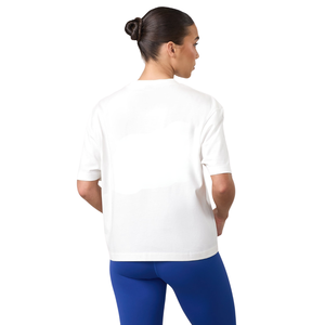 Camiseta Blanca Oversize de Algodón Suave para Mujer, Cuello Redondo, Largo a la Cadera, Ajuste Relajado, Estilo Casual Urbano, Top de Moda - Product Image 2