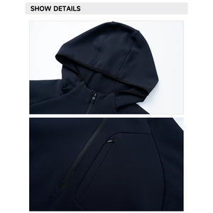 Fournisseur de vêtements de fitness en gros à prix réduits – Pulls d'entraînement extérieur personnalisés, faible MOQ, vêtements de sport, veste en molleton à quart de zip - Product Image 4