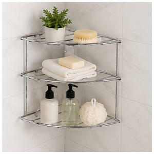 <b>Kitchen</b> <b>Corner</b> Shelf Organizer Heavy-Duty Countertop & Cabinet <b>Storage</b> Rack for Plates Spices and Pantry Metal Triangle Standing - Product Image 4