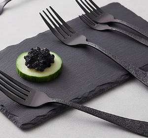 Vintage <b>Black</b> Matte Finish Metal Flatware <b>Set</b> With Ornate Handles Rust Resistant <b>Cutlery</b> For Wedding Use - Product Image 2