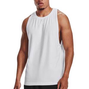 เสื้อกล้ามออกกำลังกาย DENEZE SPORTS สำหรับผู้ชาย สีขาว คอกลม ระบายอากาศได้ดี เป็นมิตรกับสิ่งแวดล้อม แบบสั่งทำได้ ผ้าถักเนื้อนุ่ม 100% ผ้าฝ้าย ไม่มีแขน - Product Image 3