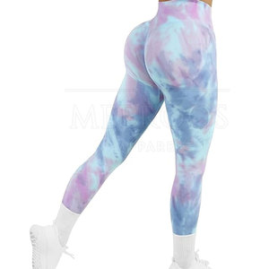 Leggings Deportivos de Cintura Alta Elástica para Mujer, Pantalones de Yoga Sin Costuras, Estampado Tie Dye, Efecto Push-Up, Largo Completo - Product Image 6