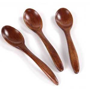 Cucharas de Madera de Diseño Clásico, Ecológicas, de Mango Corto, Duraderas, con Acabado Espejo para Bodas - Product Image 4