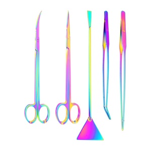 Kit d'outils d'aquascaping 5 pièces, outils pour plantes d'aquarium en acier inoxydable pour la plantation, la taille, la coupe et l'entretien des aquariums - Product Image 2