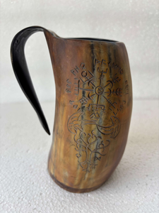 Handcrafted American Style Horn Mugs Viking Natural Drinking Horn Mugs Gifts for Parties for <b>Game</b> <b>of</b> <b>Thrones</b> Fans Agate - Product Image 5