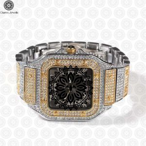 Montre de Luxe Charm Jewells en Acier Inoxydable, Boîtier 40mm, Verre Mécanique Lumineux, Style Hip Hop Élégant, Bracelet Unisexe 20mm, Étanchéité 10 Bar - Product Image 5