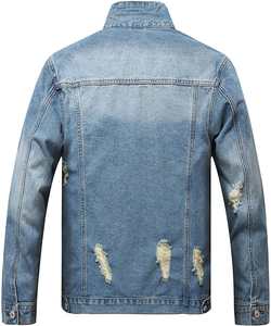 Veste en jean déchirée pour homme, style streetwear décontracté, vente en gros - Product Image 4