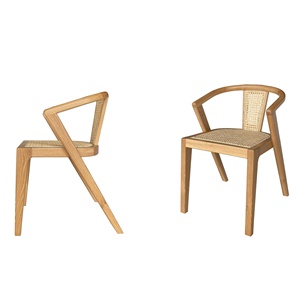 Hot Selling Modern Solid Wood <b>Dining</b> <b>Chair</b> <b>Rattan</b> PU Fabric Rubber Vietnam for Home Kitchen Restaurants Quality Home Furniture - Product Image 1