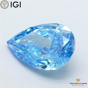 เพชร CVD สีฟ้าสดใส ระดับความสะอาด VS1 รูปทรงลูกแพร์ 4.00 กะรัต พร้อมใบรับรอง IGI สำหรับเครื่องประดับแบบโซลิแทร์ - Product Image 4