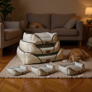 Yommy Pet Bed Set 45x60 55x70 65x80 Cm Soft <b>Cushion</b> Dog Cat Bed Three Pieces - Product Image 3