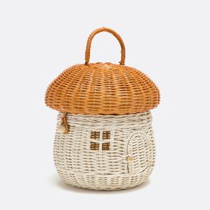 Top Bags Supplier Kids <b>Handbags</b> Cute Rattan Mushroom fairy House Basket Bag for Boys and <b>Girls</b> - Product Image 5