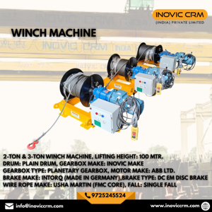 Treuil électrique INOVIC 3 tonnes de capacité, câble en aluminium de 6 mètres (diamètre 14 mm), frein à disque, modèle jaune 106, 415 V, garantie 1 an - Product Image 3