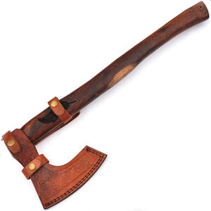 Hache de fendeur de qualité DIY, tête en acier au carbone, manche en bois de rose, design barbu, motif plume gravé, outil de fendeur d'arbres personnalisable - Product Image 3