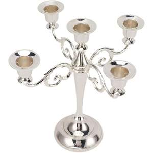 Support de chandelier en laiton antique à 5 lumières, finition élégante, avec tiges torsadées, en métal, pour hôtels et événements - Product Image 6