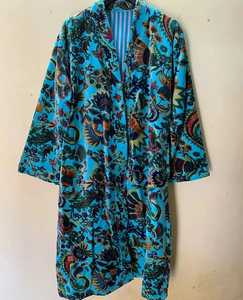 Nuevo Kimono Elegante de Alta Calidad con Bordado de Algodón y Terciopelo, Cuello en V, Largo, con Estampado Floral para Mujer, Novia o Dama de Honor - Product Image 4