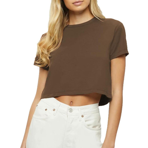 Tops Cortos de Verano para Mujer, Ecológicos, Transpirables, de Secado Rápido, con Cuello Alto, Elegantes, de Corte Regular, Cómodos, con Logotipo Personalizado - Product Image 1