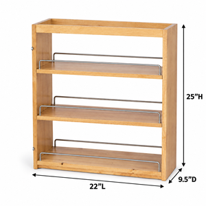 Organisateur de rangement de cuisine moderne en bois d'hévéa, tiroirs à trois niveaux, durable, écologique, multifonctionnel, couleur personnalisable - Product Image 2