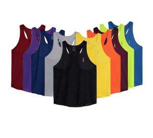 เสื้อกล้ามผู้ชายสีส้ม โพลีเอสเตอร์ 100% คอวี แห้งเร็ว ระบายอากาศ ป้องกันรังสียูวี ผ้าถัก สปอร์ต แขนกุด สีพื้น โลโก้ด้านหน้า - Product Image 3