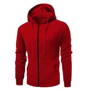Sudadera con Capucha Roja para Hombre, 100% Algodón, Corte Regular, Estilo Casual para Invierno - Product Image 1