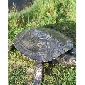 Sculpture décorative de tortue pour accessoires de jardin, figurine décorative à poser au sol - Product Image 1