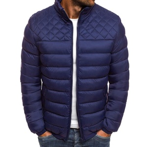 Chaqueta acolchada gruesa de diseño personalizado para hombre, chaquetas de invierno de burbujas hinchadas en blanco, chaqueta de bombardero de invierno a prueba de viento para hombre - Product Image 1
